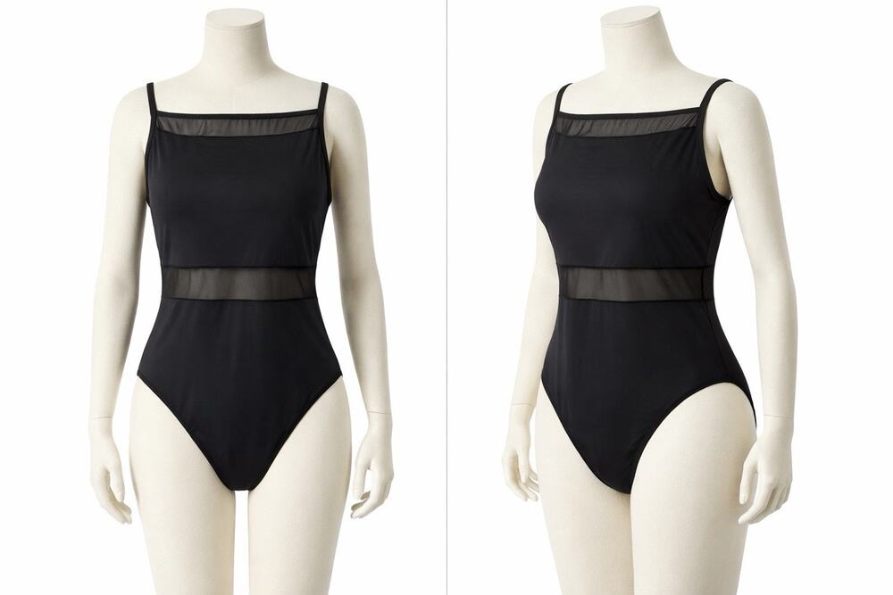 Bravissimo Black Bra Sized Swimsuit 38k Underwire One Piece Sheer Sw639BLK NEW